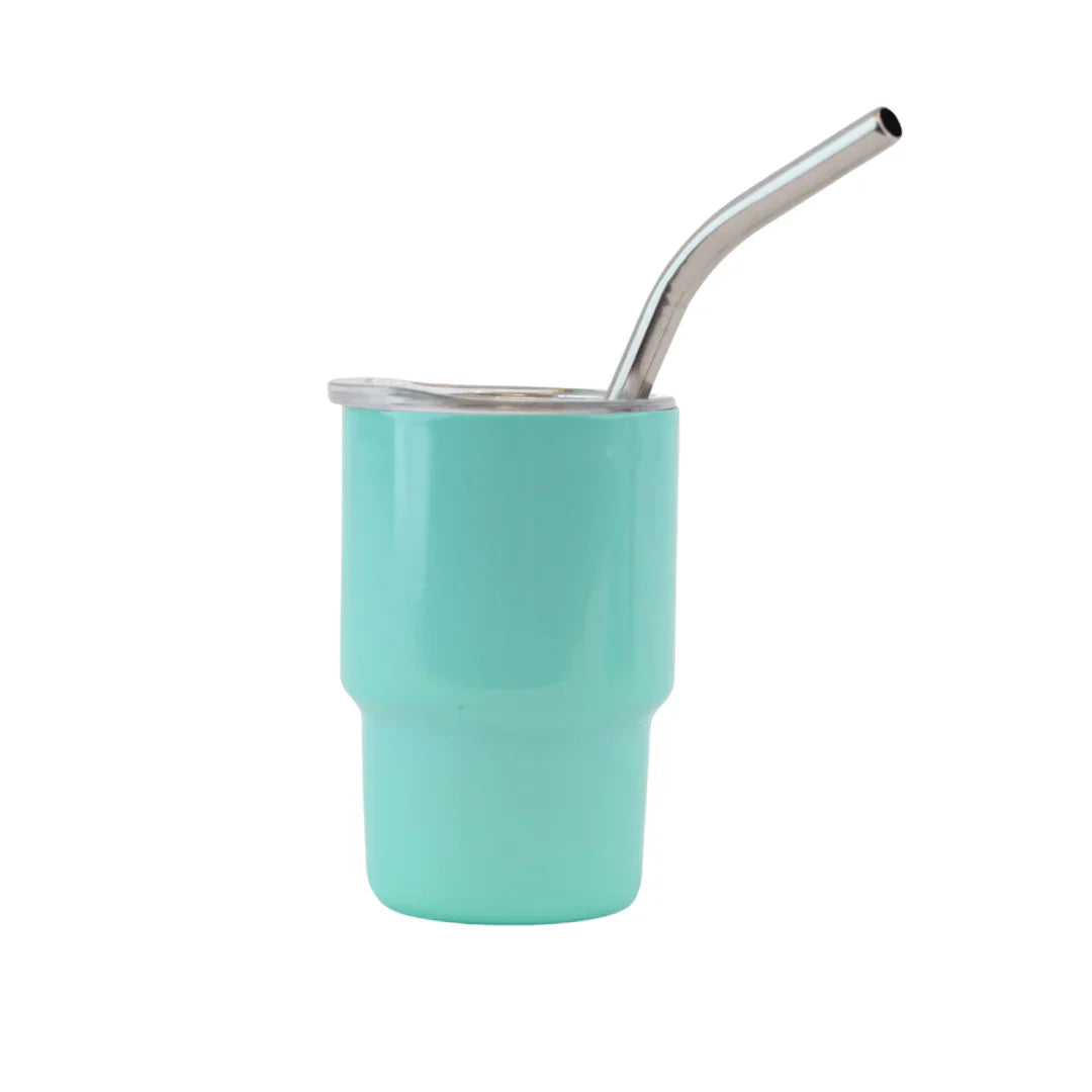 3oz DIY Blank Sublimation shot glass Tumbler double insulated with stainless straw